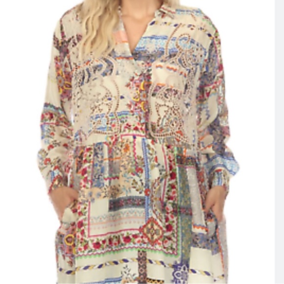 Johnny Was Stano Monroe Silk Tunic size xxs NWT xs small - Picture 6 of 15